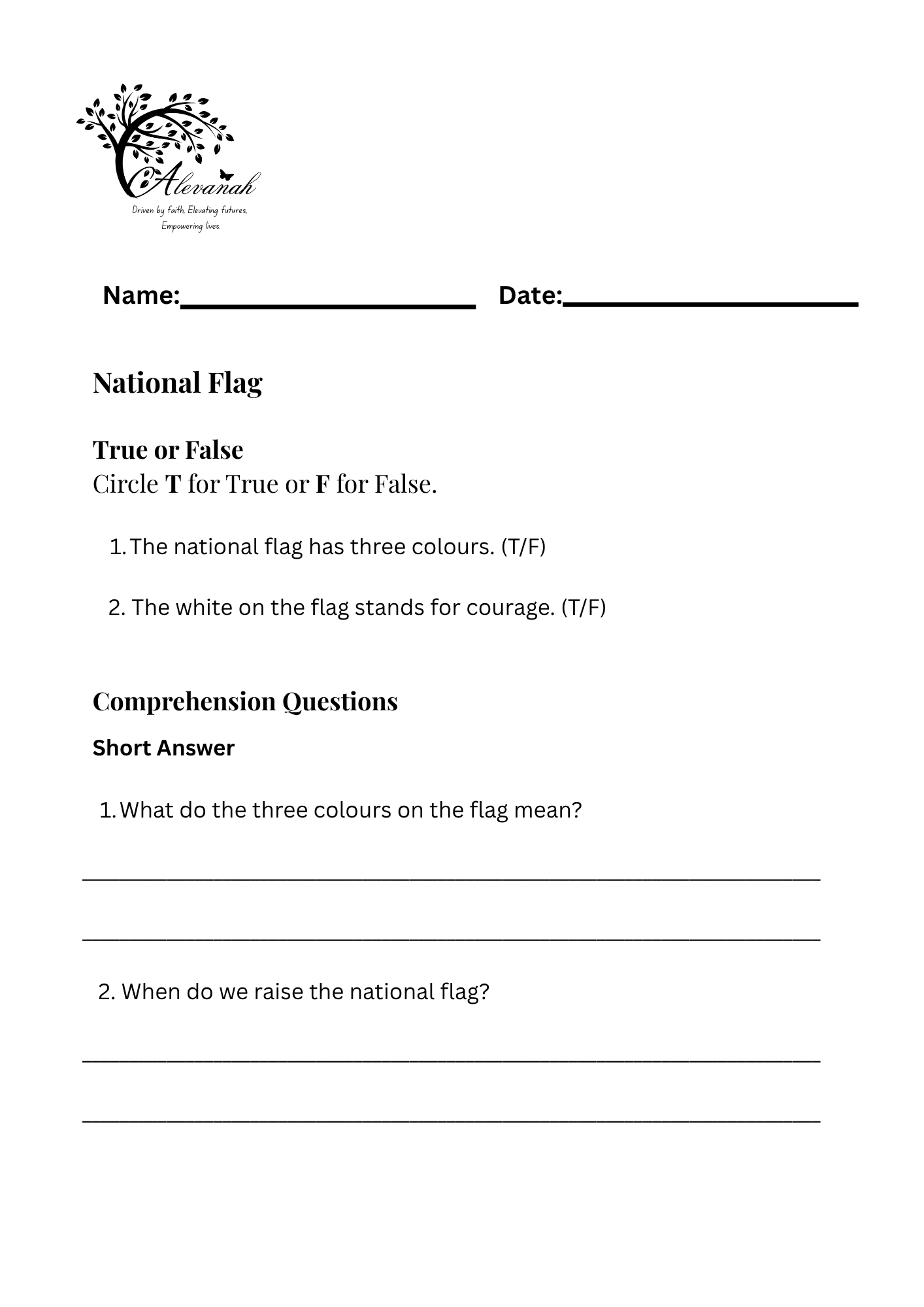 National Stories Standard One Printed