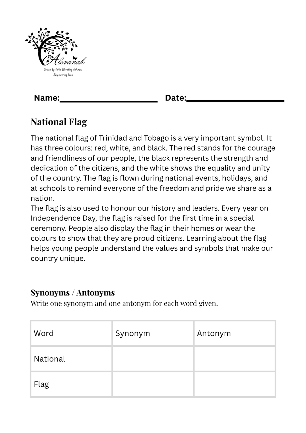 National Stories - Standard Two