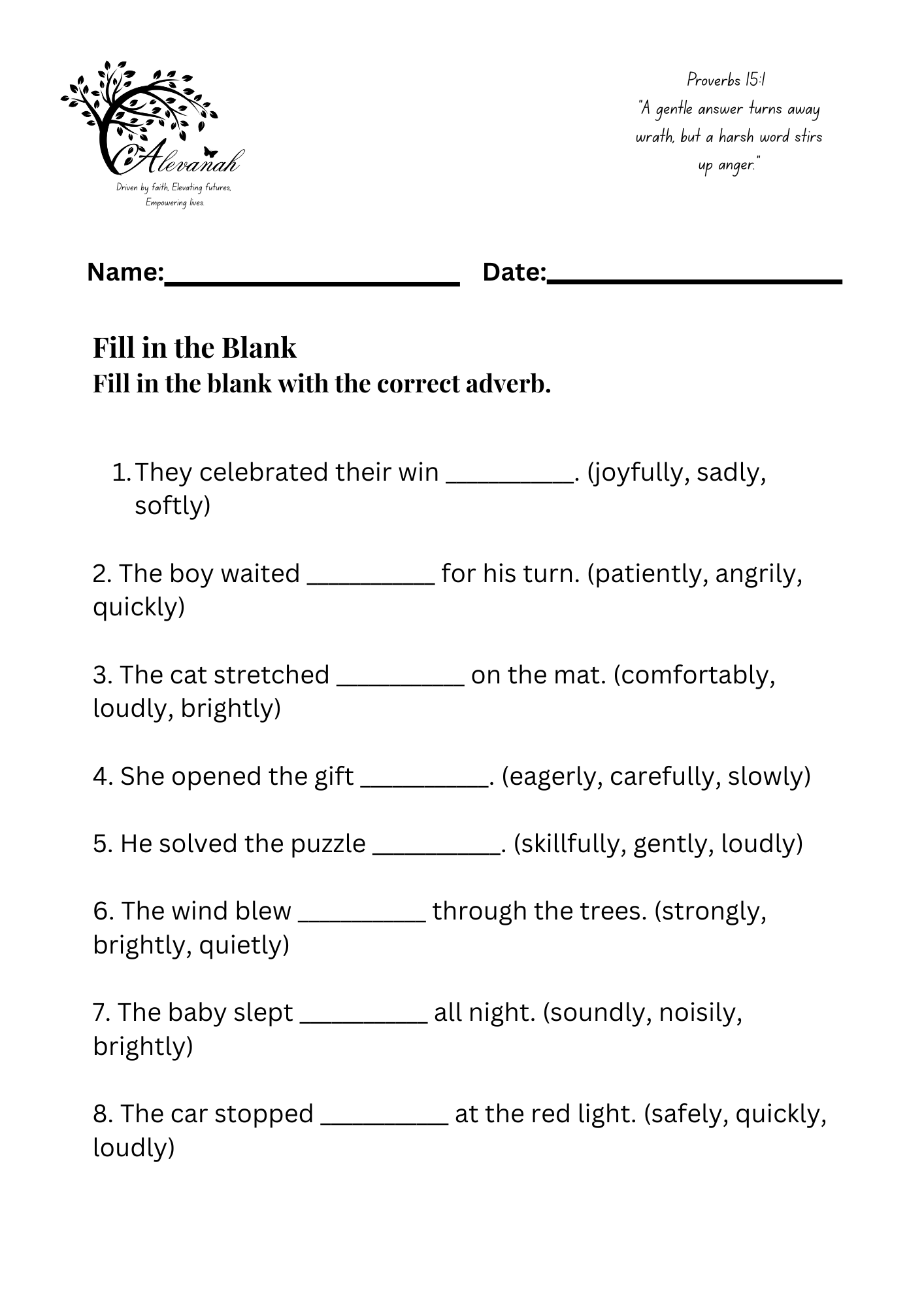 Mastering Adverbs Standards 2-3