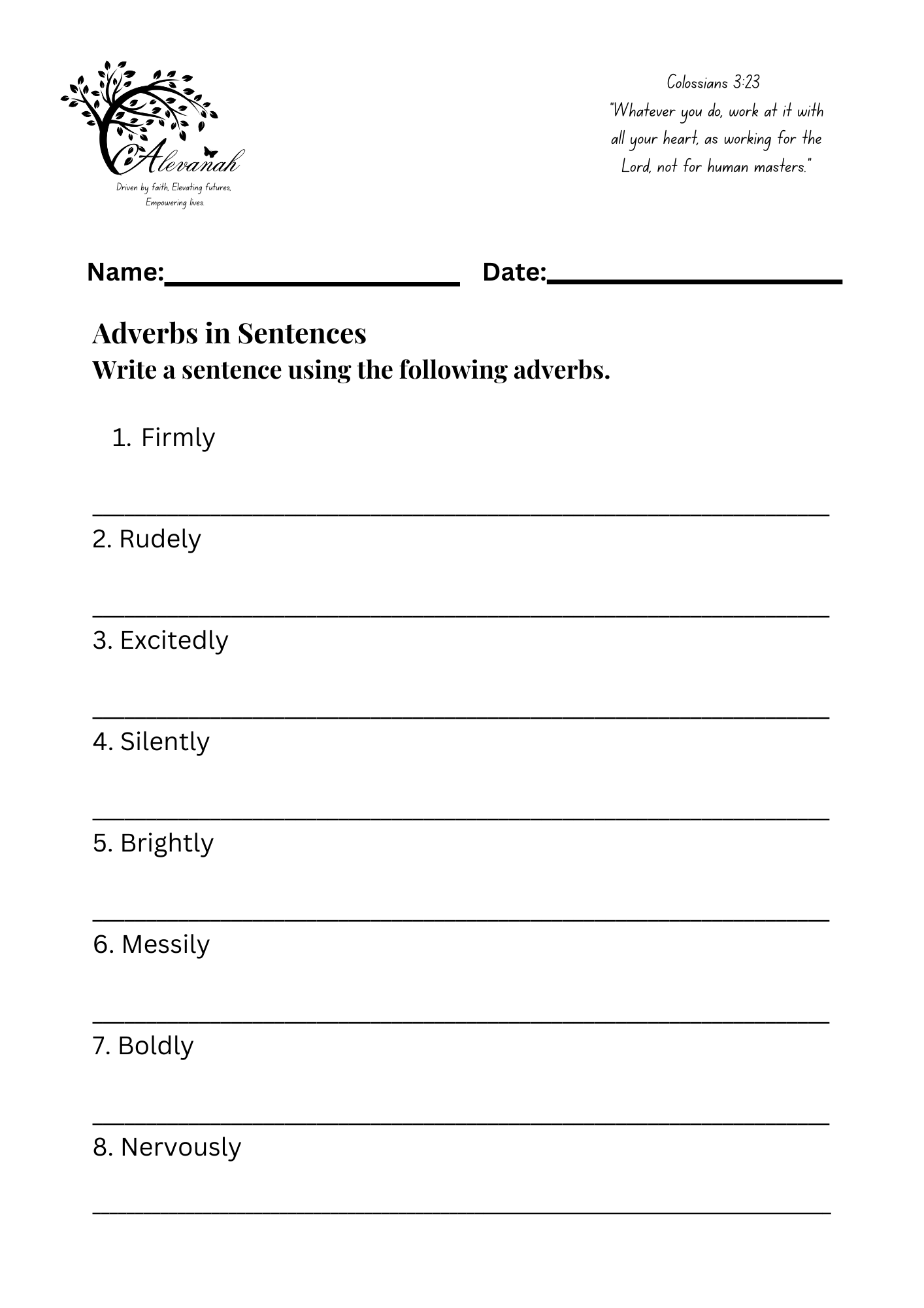 Mastering Adverbs Standards 2-3