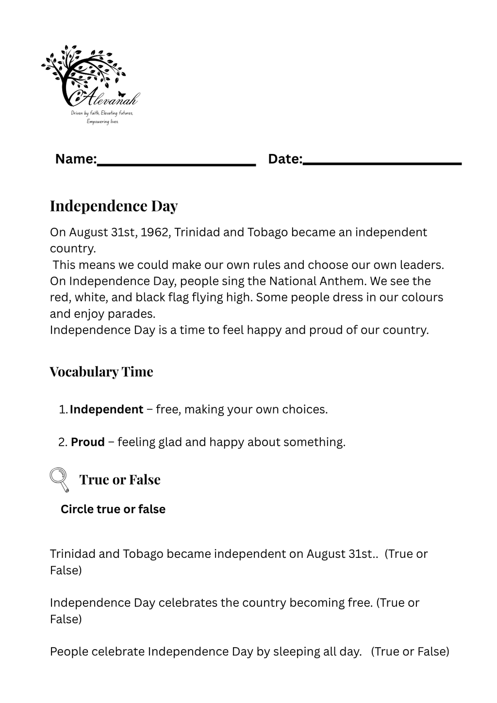 National Stories Infant One