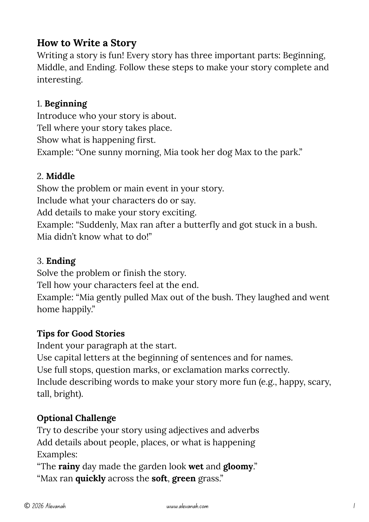 Write & Shine Story Prompts for Beginner Writers