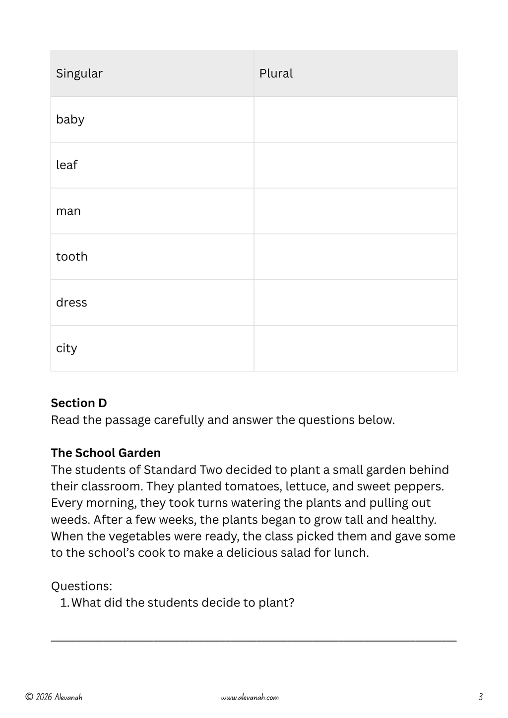 Standard 2 ELA Weekly Practice Test - Test 1