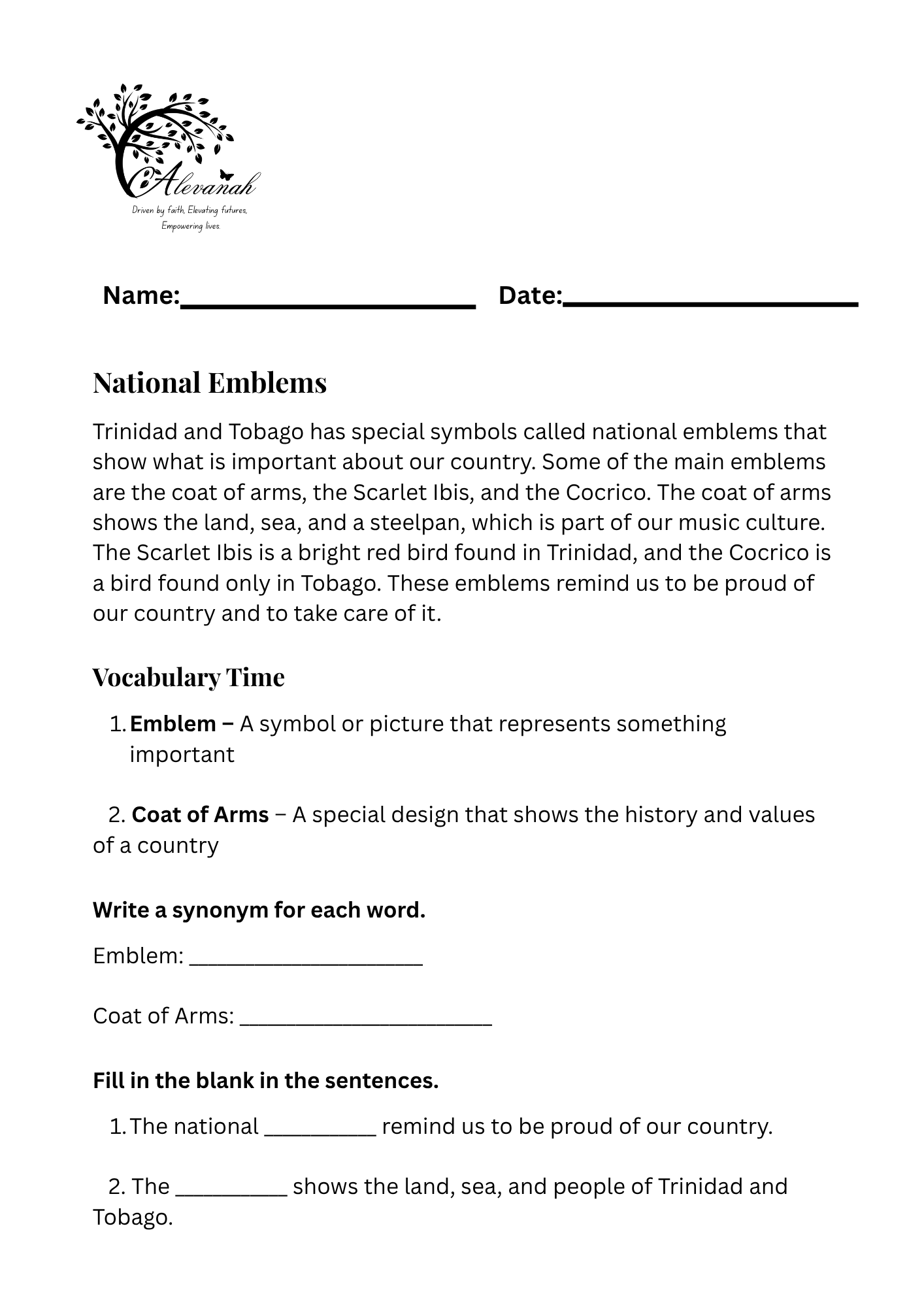 National Stories - Infant Two - Printed